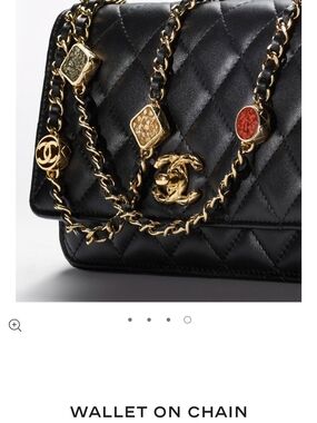 Chanel Black Quilted Leather Wallet on Chain - Gold Hardware